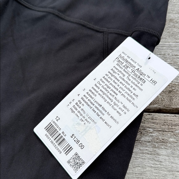 Lululemon Align High-Rise Pant with Pockets 28" Black size 12 nwt - Picture 3 of 6